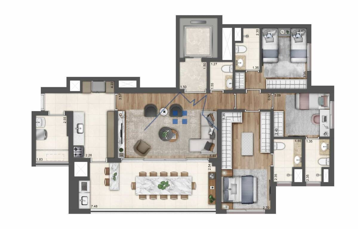 Cobertura, 3 quartos, 258 m² - Foto 7