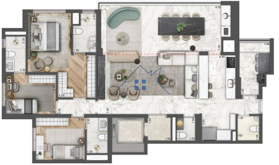 Cobertura, 3 quartos, 258 m² - Foto 8